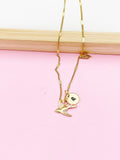 Gold Swallow Charm Necklace, Sparrow Dove Bird Charm, N4771