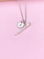 Silver Flute Charm Necklace, Music Gift, Matching Band Gifts, N2931A