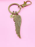 Bronze Guardian Angel Charm Keychain, N2878