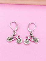 Silver or Gold Bicycle Charm Earrings, N157A