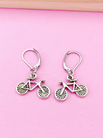 Silver or Gold Bicycle Charm Earrings, N157A