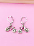 Silver or Gold Bicycle Charm Earrings, N157A