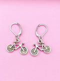 Silver or Gold Bicycle Charm Earrings, N157A