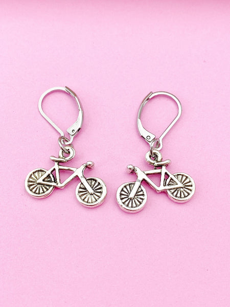 Silver or Gold Bicycle Charm Earrings, N157A