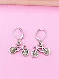 Silver or Gold Bicycle Charm Earrings, N157A