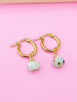 Silver Larimar Earrings, Natural Gemstone Jewelry N5117A