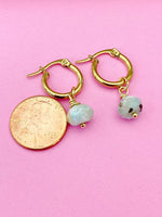 Silver Larimar Earrings, Natural Gemstone Jewelry N5117A