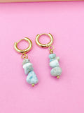 Silver Larimar Earrings, Natural Gemstone Jewelry N3971B