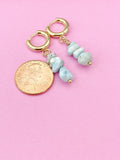 Silver Larimar Earrings, Natural Gemstone Jewelry N3971B