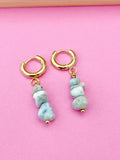 Silver Larimar Earrings, Natural Gemstone Jewelry N3971B