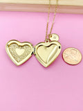Gold Heart Locket Necklace, N1800