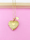 Gold Heart Locket Necklace, N1800