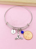 Silver Hockey Stick Charm Bracelet