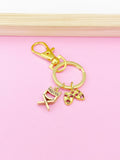 Gold Director Chair Drama Mask Charm Keychain, Theater Director Charm, Comedy Tragedy Charm, Drama Charm, Actor Theater Arts Gifts, N4929E