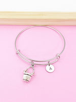 Water Bucket Pail Bracelet, Water Bucket Pail Charm, Water Bucket Pail Charm Bracelet, N1116B