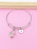 Water Bucket Pail Bracelet, Water Bucket Pail Charm, Water Bucket Pail Charm Bracelet, N1116B