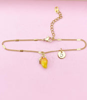 Gold Mangoes Charm Bracelet, Mango Tropical Fruit Charm, Birthday Gift, N5164A