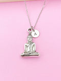 Buddha Necklace in Silver, Personalize Customize Gifts, N2626