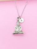 Buddha Necklace in Silver, Personalize Customize Gifts, N2626