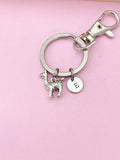 Llama Keychain, Initial Charm, Personalized Pet Gift