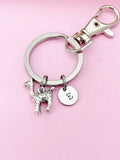 Llama Keychain, Initial Charm, Personalized Pet Gift