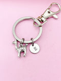 Llama Keychain, Initial Charm, Personalized Pet Gift