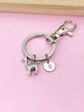 Llama Keychain, Initial Charm, Personalized Pet Gift
