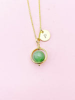 Green Aventurine Necklace, Natural Gemstone Jewelry, Personalized Gift, N4608