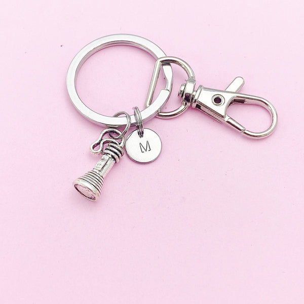 Silver Flashlight Charm Keychain, Camper Gift, Adventure Gift, N1460