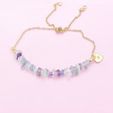 Gold Fluorite Bolo Bracelet, Natural Gemstone Jewelry, N4277Z