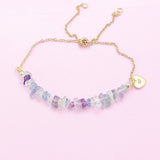 Gold Fluorite Bolo Bracelet, Natural Gemstone Jewelry, N4277Z