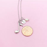 Silver Music Note Melody Charm Necklace, BN35