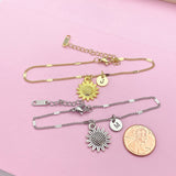 Gold or Silver Sunflower Charm Bracelet, N3126A