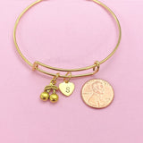 Gold Cherry Charm Bracelet, N5302A