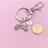 Silver Motorcycle Charm Keychain, N1565B