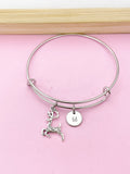 Silver Deer Charm Bracelet, Reindeer Elk Charm, N5712