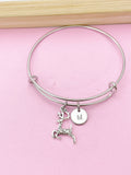 Silver Deer Charm Bracelet, Reindeer Elk Charm, N5712