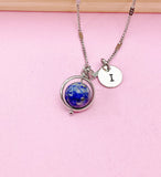 Silver Natural Lapis Lazuli Necklace, Natural Gemstone, N4609Y