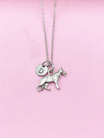 German Shepherd Necklace, Dog Beed Charm, Pet Lover Gift, Personalized Initial Gift, N4448