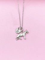 German Shepherd Necklace, Dog Beed Charm, Pet Lover Gift, Personalized Initial Gift, N4448