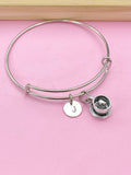 Silver Heart Coffee Cup Saucer Charm Bracelet, N5742C