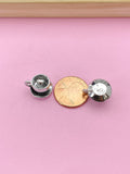 Silver Heart Coffee Cup Saucer Charm Bracelet, N5742E