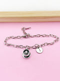 Silver Heart Coffee Cup Saucer Charm Bracelet, N5742A