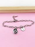 Silver Heart Coffee Cup Saucer Charm Bracelet, N5742A