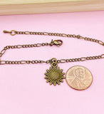 Bronze Sunflower Charm Bracelet, N1573Z