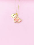 Gold Elephant Charm Necklace, N67D
