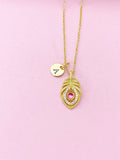 Gold Peacock Feather Charm Necklace, N5727