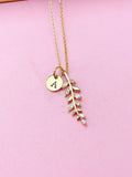 Gold Olive Branch Charm Necklace, N5729
