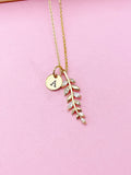 Gold Olive Branch Charm Necklace, N5729
