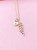 Gold Olive Branch Charm Necklace, N5729